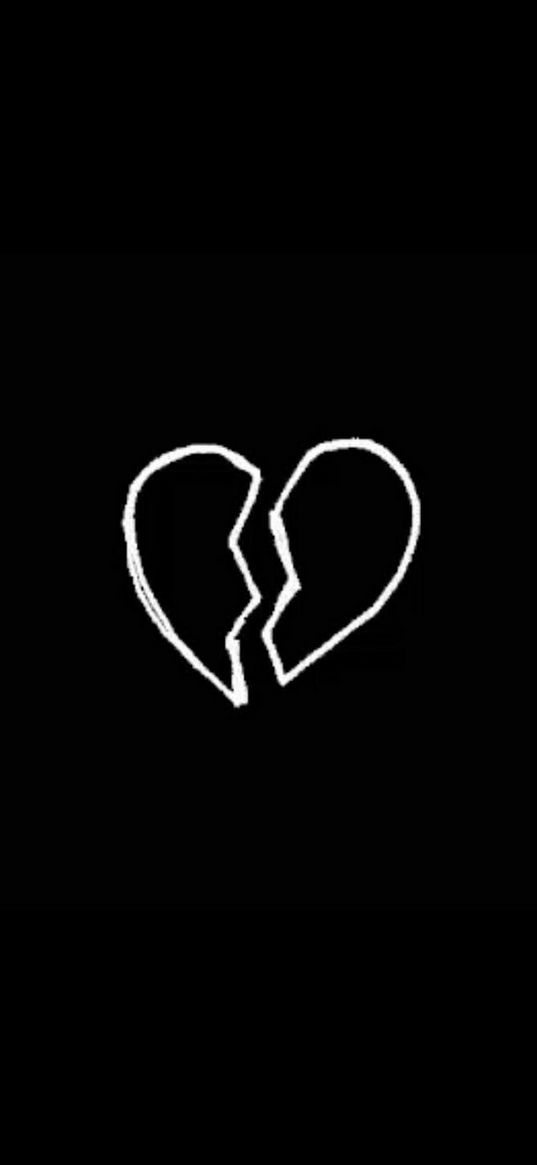 heart, broken, love, dark background