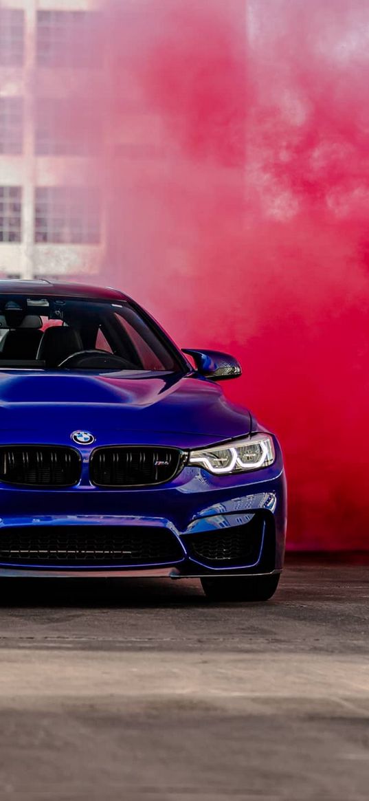 bmw, blue, cae, hd, wallpaper, red, smoke