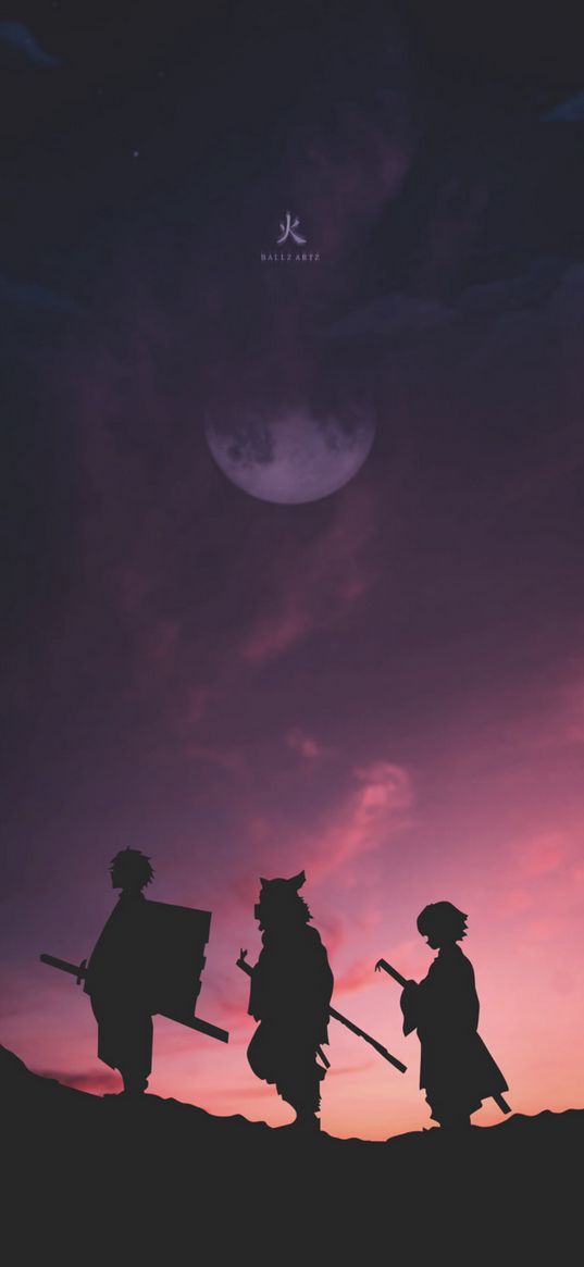 demon slayer, kimetsu no yaiba, anime, moon