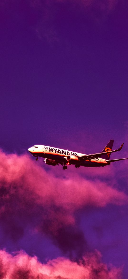 airplane, sky, sunrise, purple, pink, sunset, pink sky