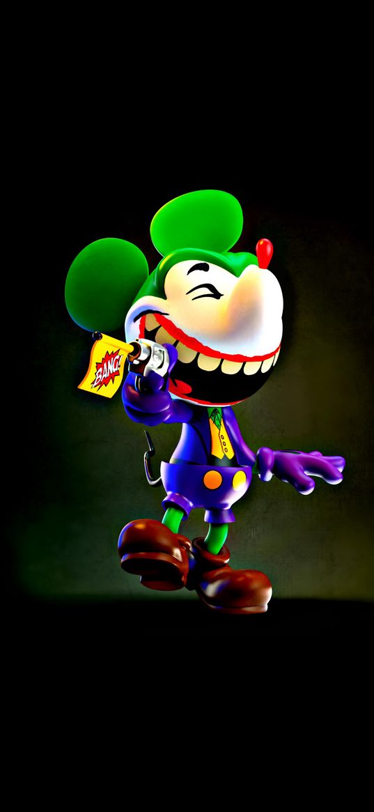 mickey mouse, joker, mouse, cartoon, disney, colorful, digital art