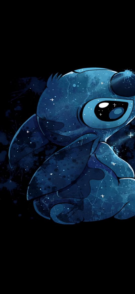 stitch, sad, glitter, cartoon, art