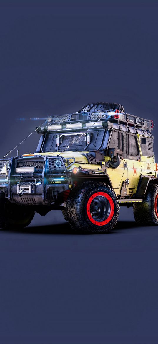 uaz, auto, green auto, military, art