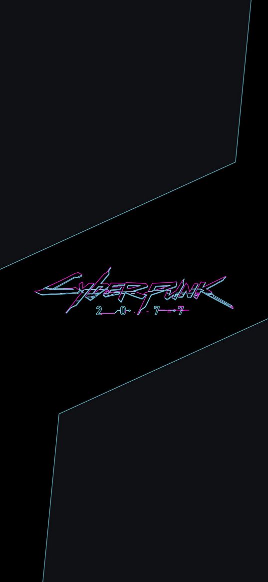 cyberpunk 2077, cyberpunk, game, logo, lines, black background