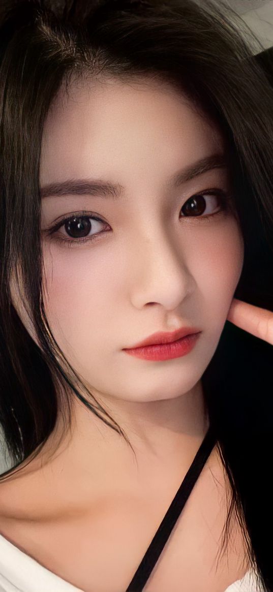 wang yiren, everglow, k-pop, brunette, singer, asian, beauty, girl