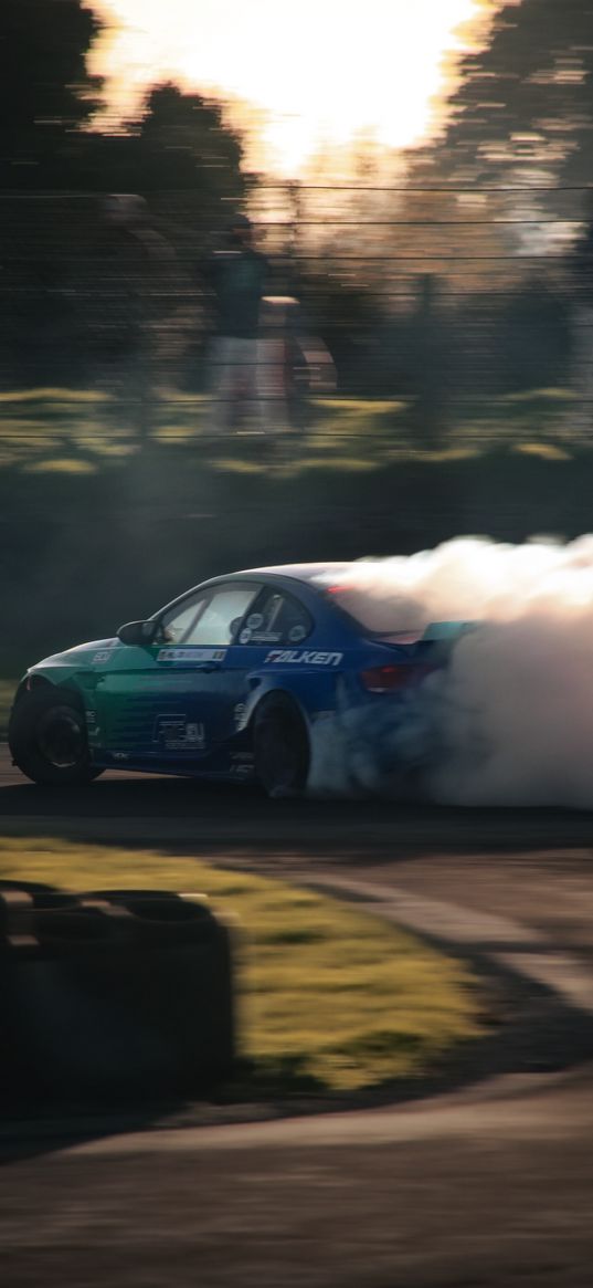 car, drift, racing, smoke, road