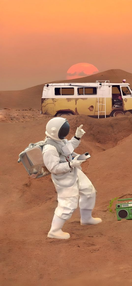 astronaut, sky, desert, music, turntable, dance, funny