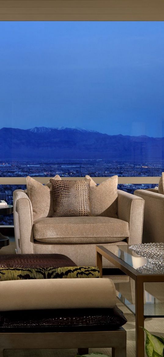 mountains, hotel, window, room, table, vip, interior design, landscape