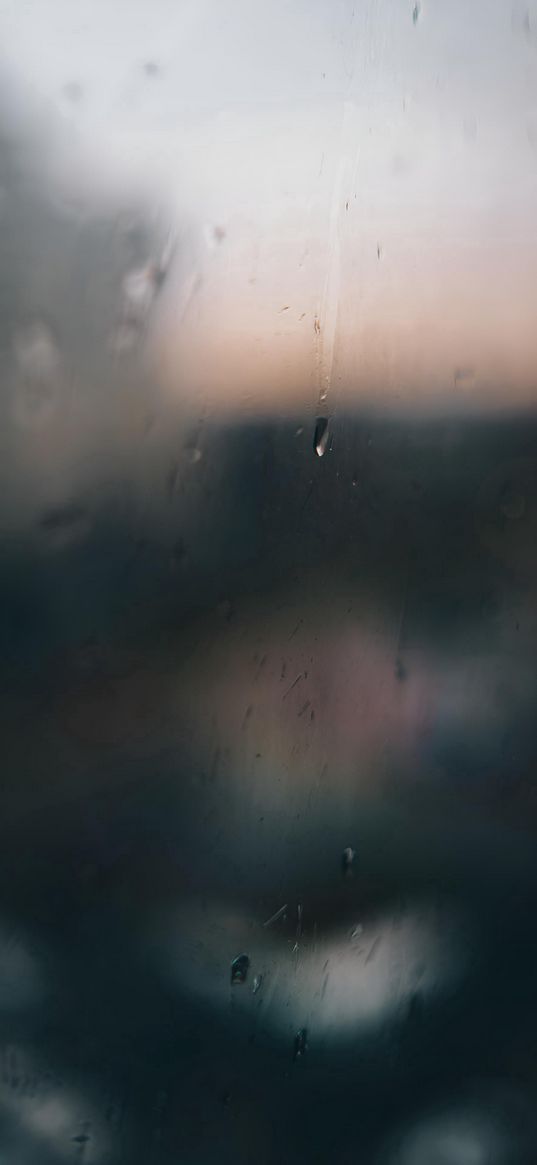 glass, drops, rain, blur, vapor