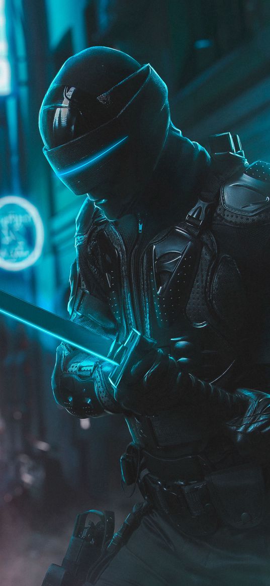 snake eyes, g i joe, movie, ninja, black, night, neon