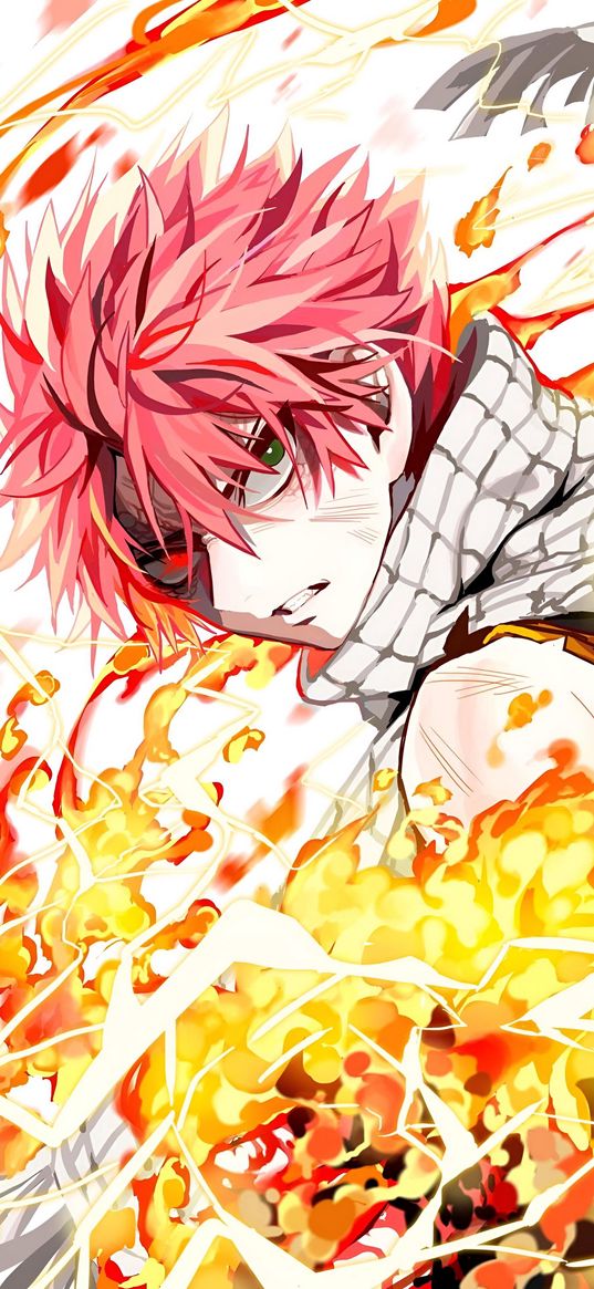 natsu dragneel, fairy tail, anime, art, character