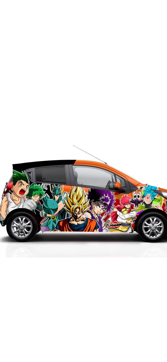 car, naruto, characters, white background, anime