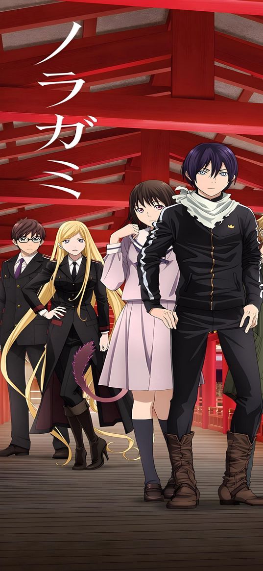 noragami, stray god, anime, characters, hieroglyphs, art