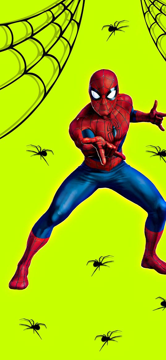 spider-man, spiderman, superhero, web, spider, bright background