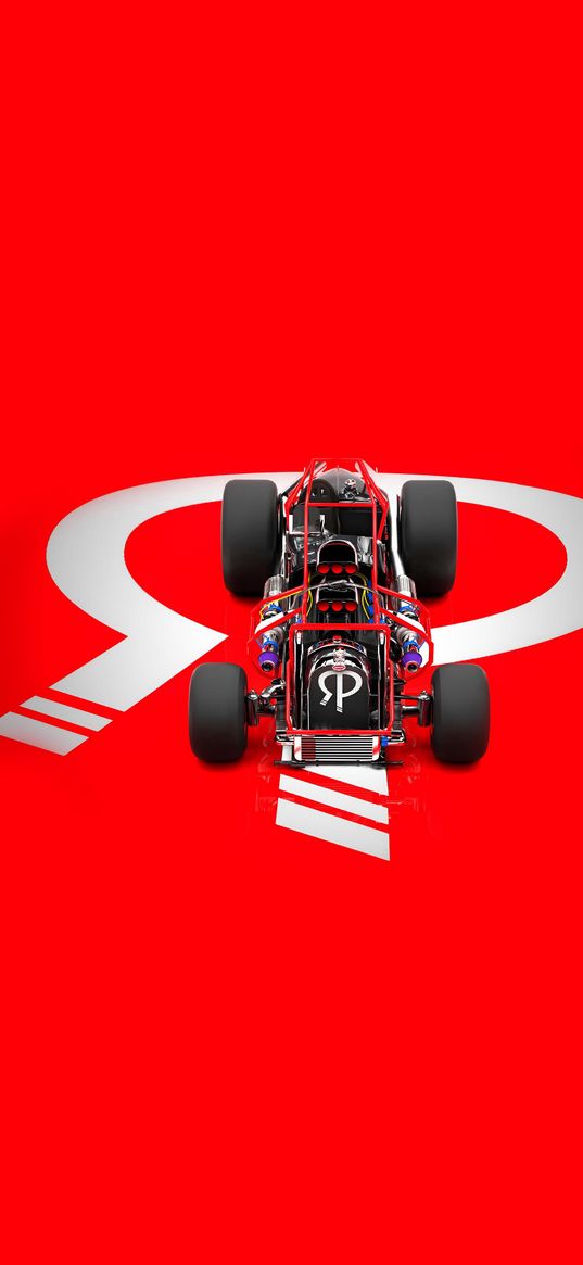 car, sports, formula 1, red background, digital art