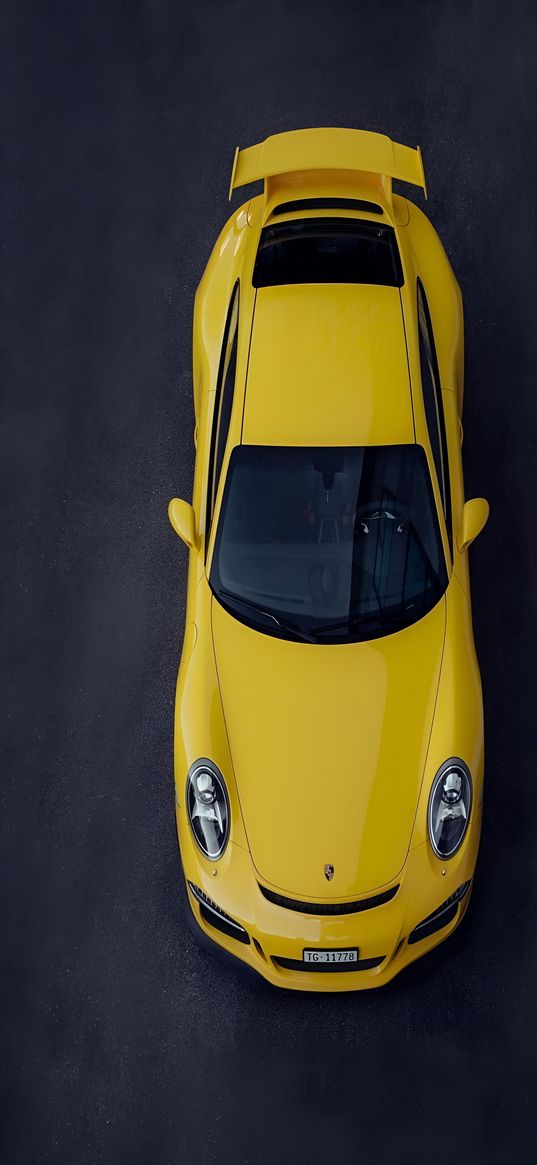 porsche, 911, car, yellow