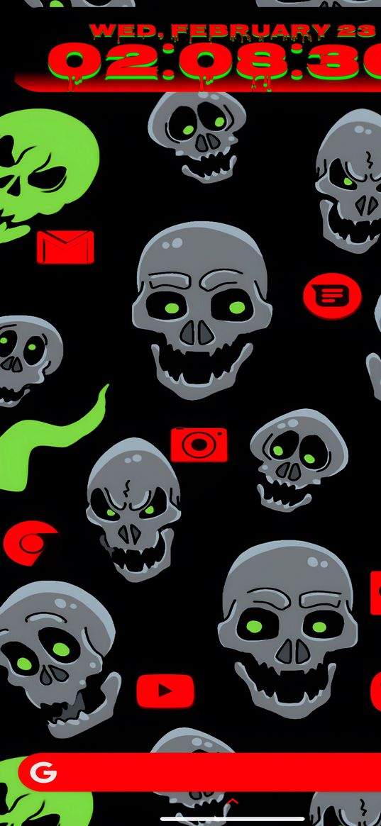 skulls, spooky, black background