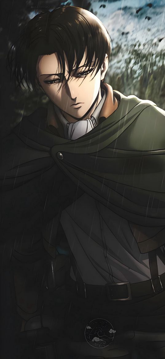 attack on titan, levi ackerman, guy, anime, wallpaper, background, character