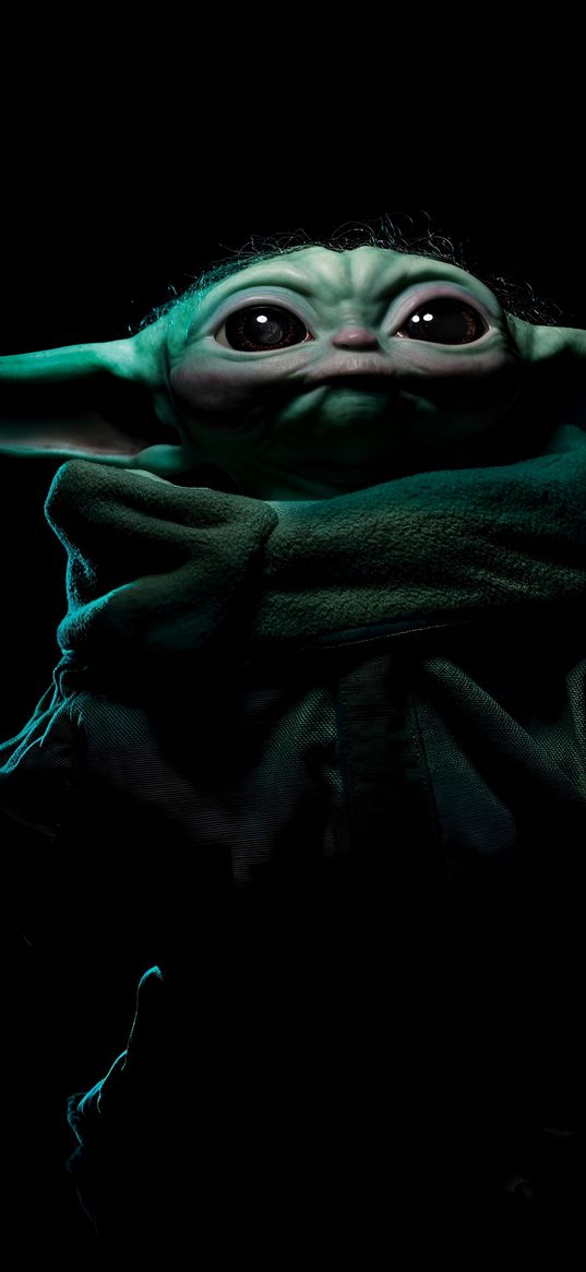 grogu, baby yoda, mandalorian, star wars, black background