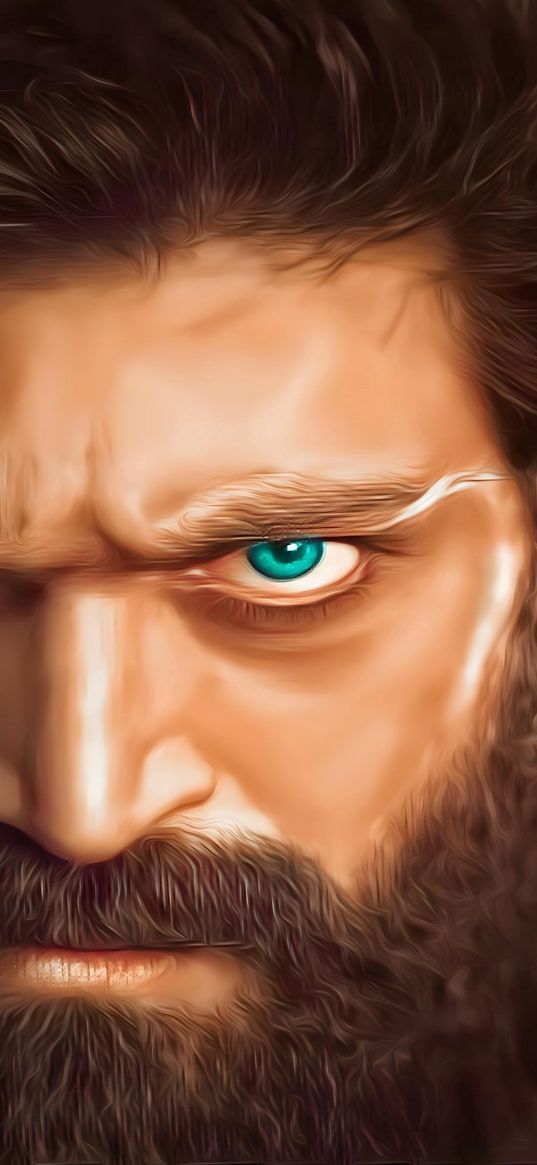 rocky bhai, kgf, indian cinema, man, beard, green eyes