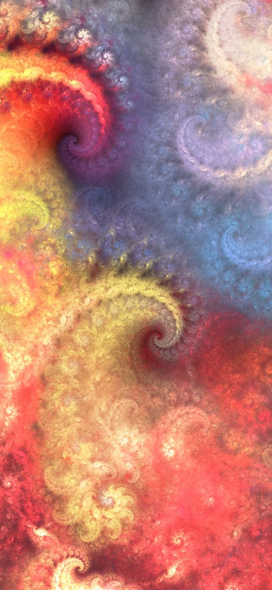 spirals, curves, abstraction, colorful