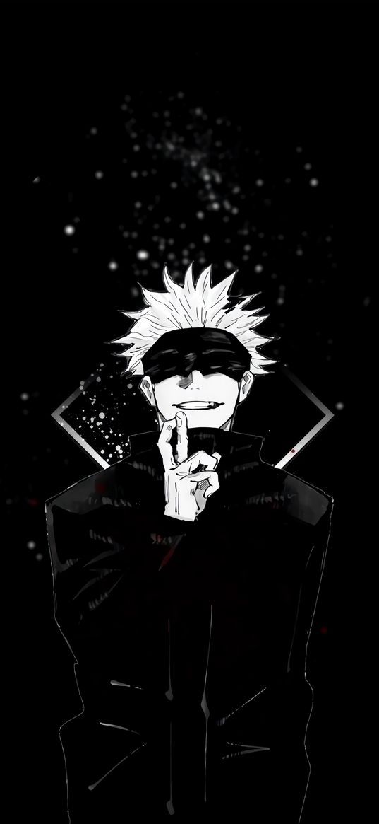 jujutsu kaisen, gojo, anime, mask, black background