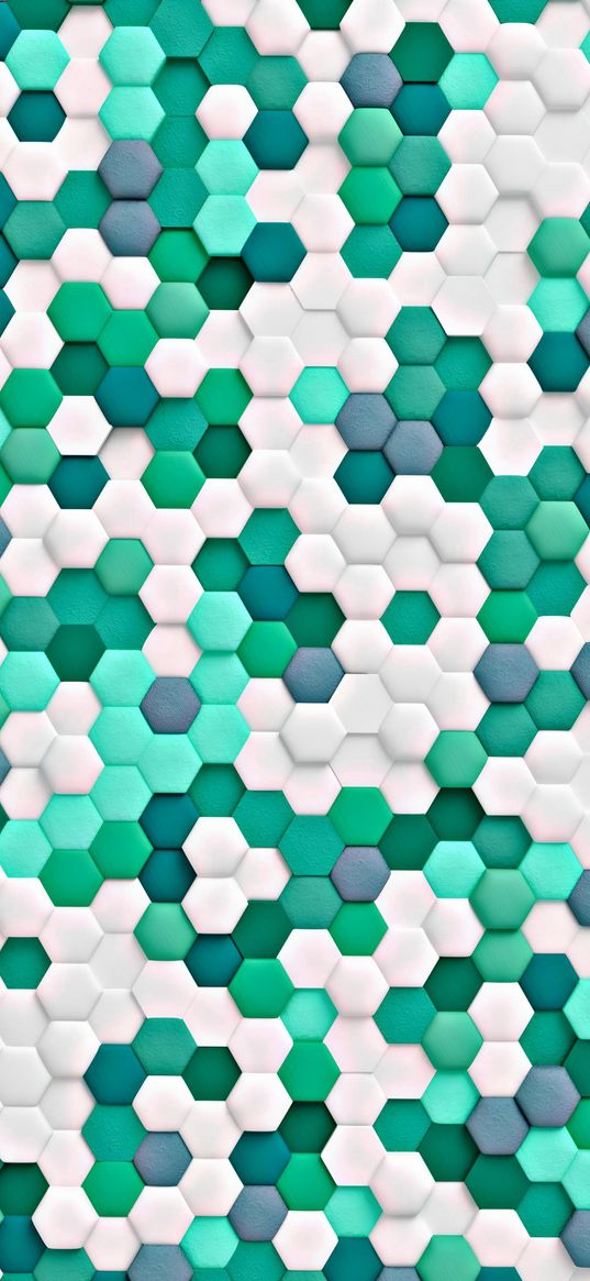 honeycomb, shapes, geometry, white, green, texture, abstraction