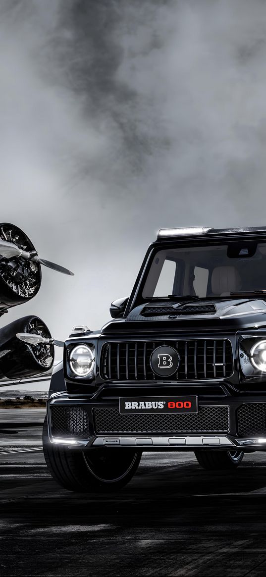 mercedes, amg, g63, gelendvagen, brabus 800, car, black, smoke