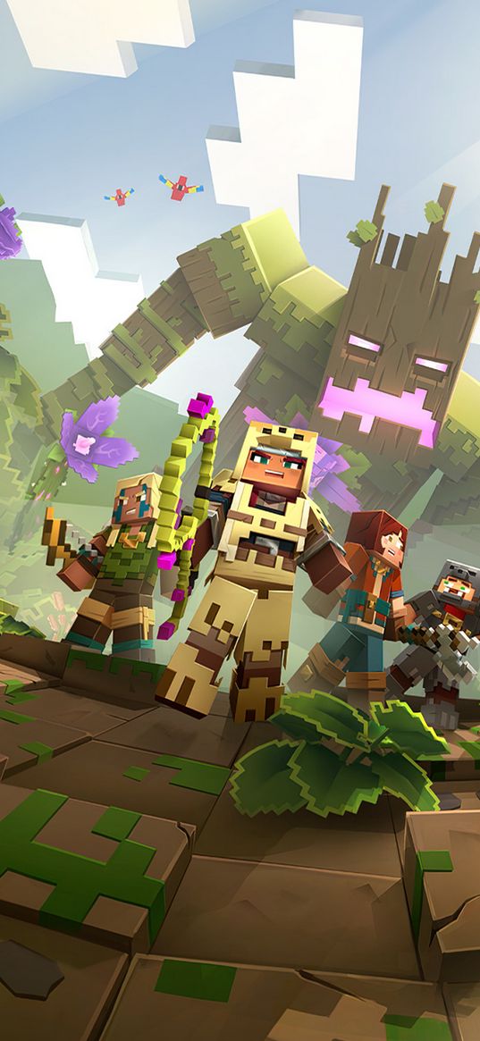 minecraft, minecraft dungeons jungle, game, characters