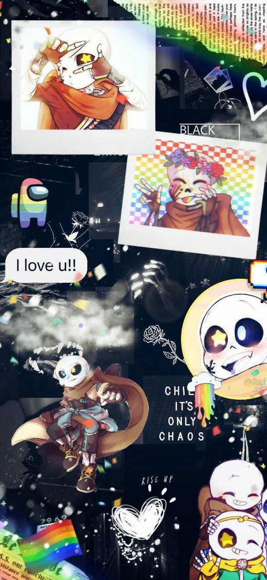 ink, skeleton, rainbow, poster