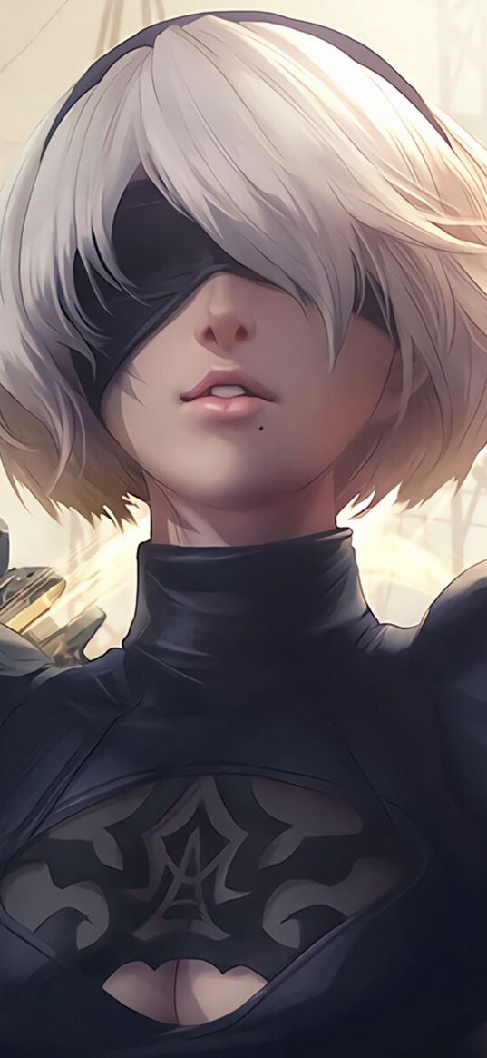 2b, nier automata, anime, game, girl, character, art