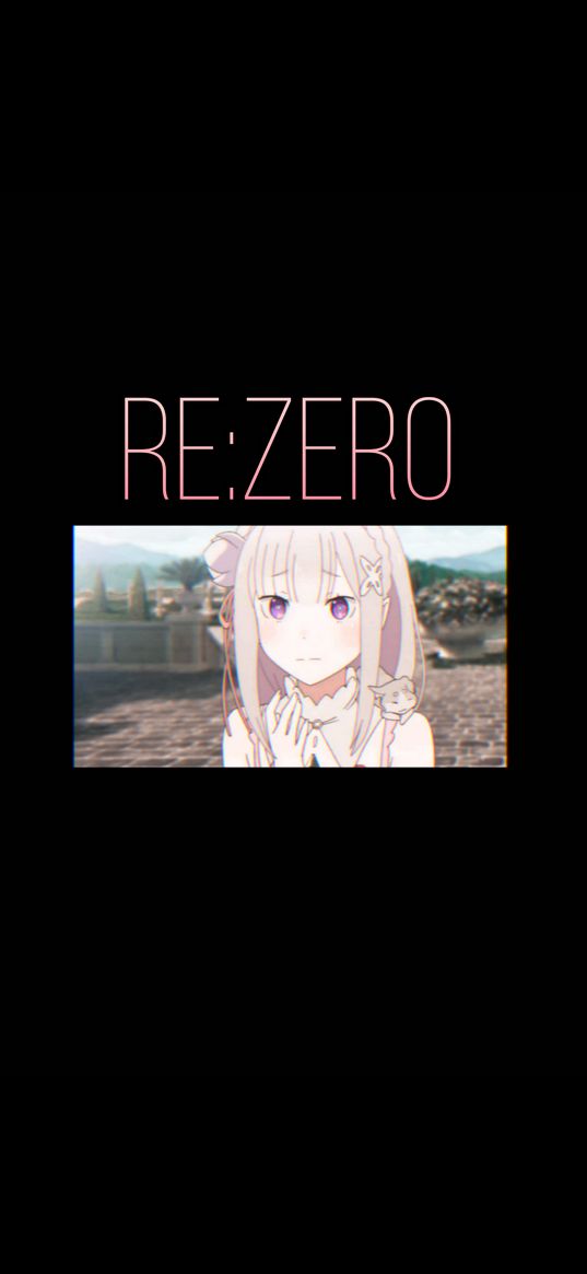 emilia, re zero, anime, minimalism, girl