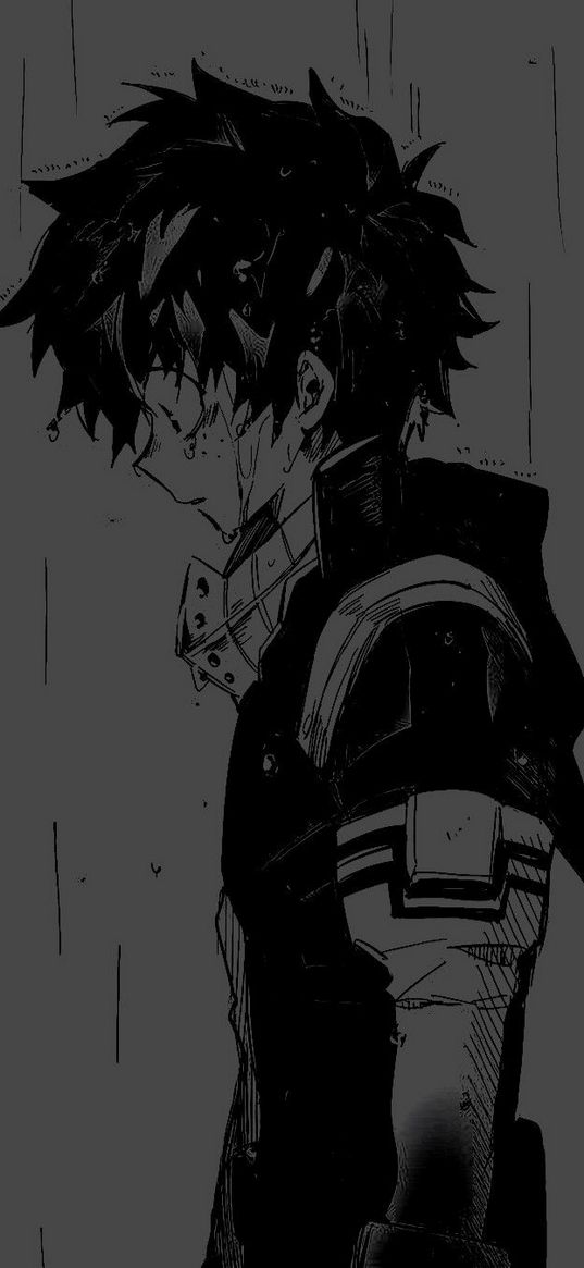 my hero academia, midoriya izuku, anime, manga, character, sadness, dark