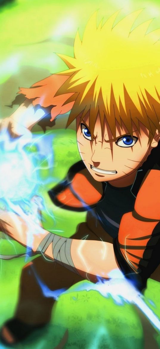 anime, naruto, uzumaki, fiery rasengan, guy, character