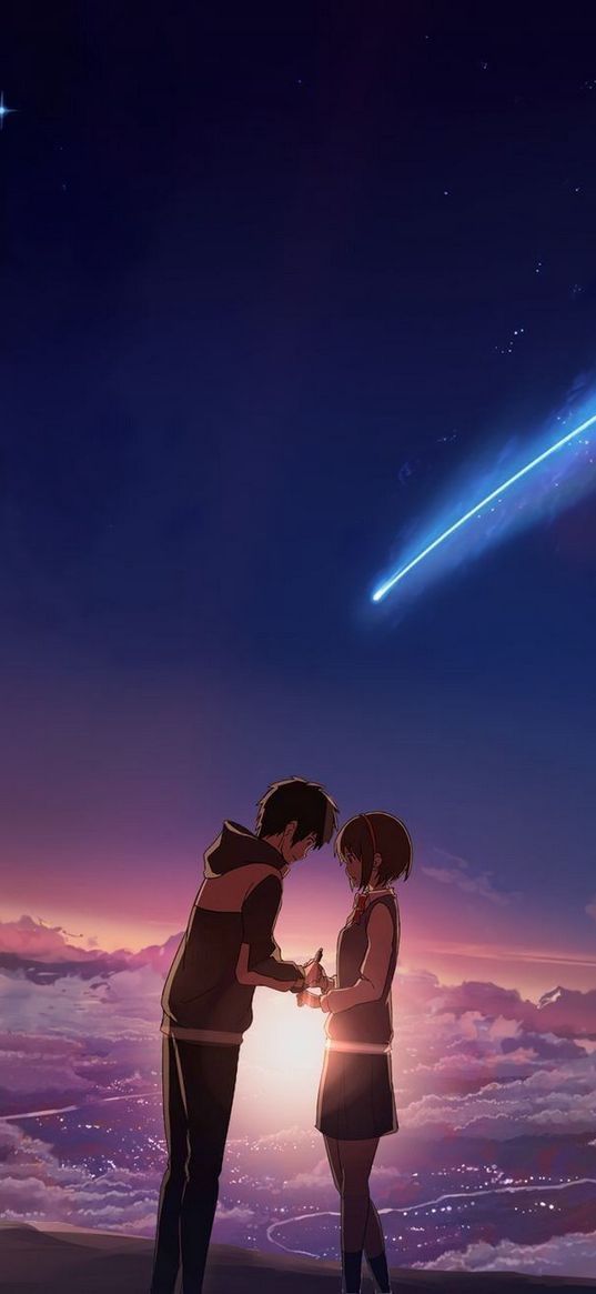 anime, your name, couple, characters