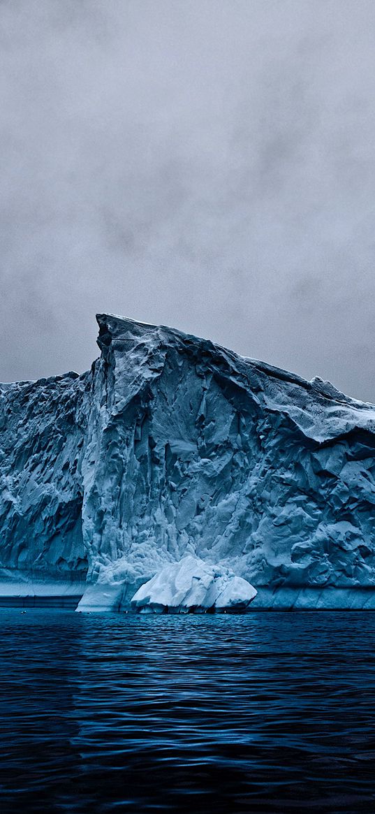 icebergs, glaciers, ice, snow, winter, sea, gray, blue