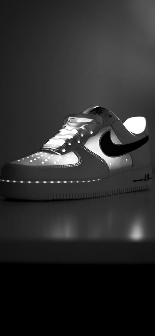 nike, sneakers, light, gray, black, white, black and white, bw