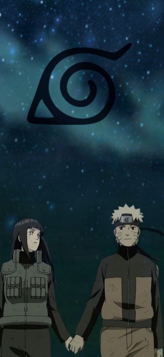 naruto, hinata, anime, art, stars