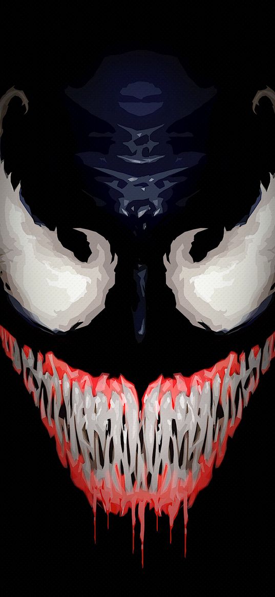 venom, marvel, comics, monster, muzzle, grin, art