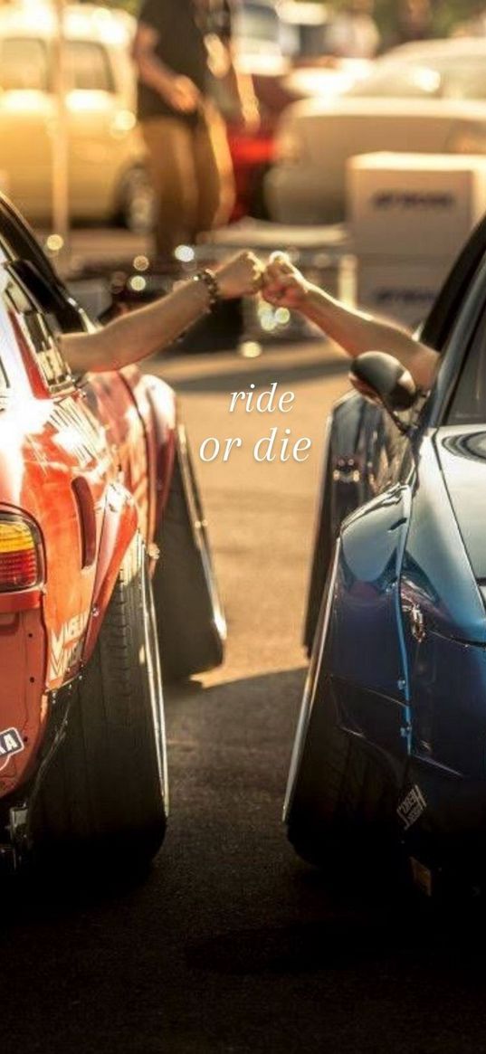 cars, friends, race, text, words, ride or die