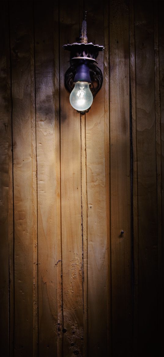 light bulb, light, wood, wall