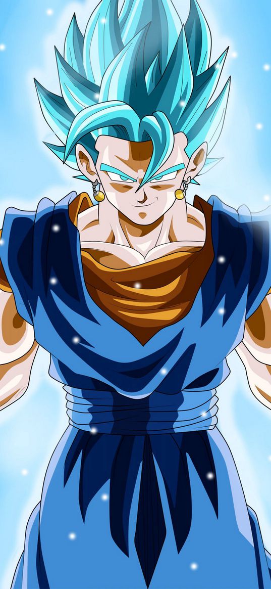 goku, dragon ball, anime, fighter, blue, art