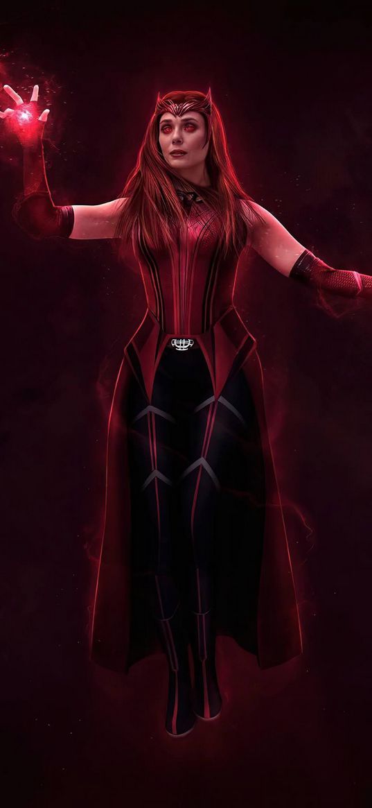 wanda, the avengers, marvel, superhero, red