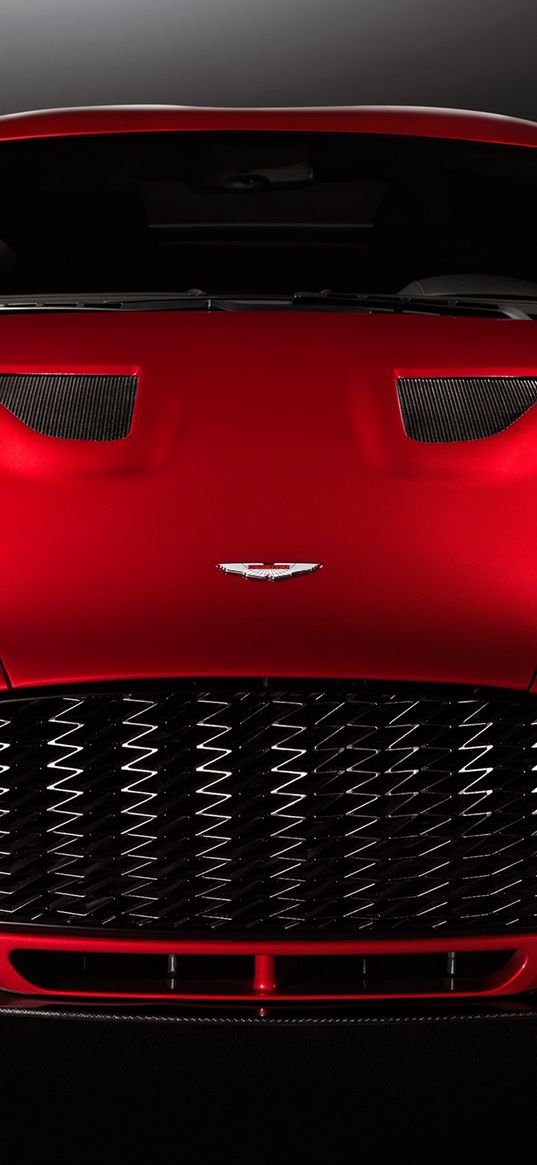 aston martin, v12, zagato, 2012, red, front view, auto