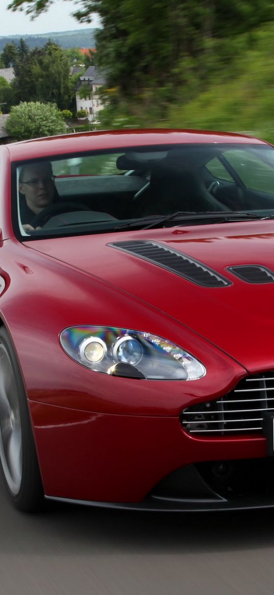 aston martin, v12, zagato, 2012, red, front view, cars, style, speed, nature