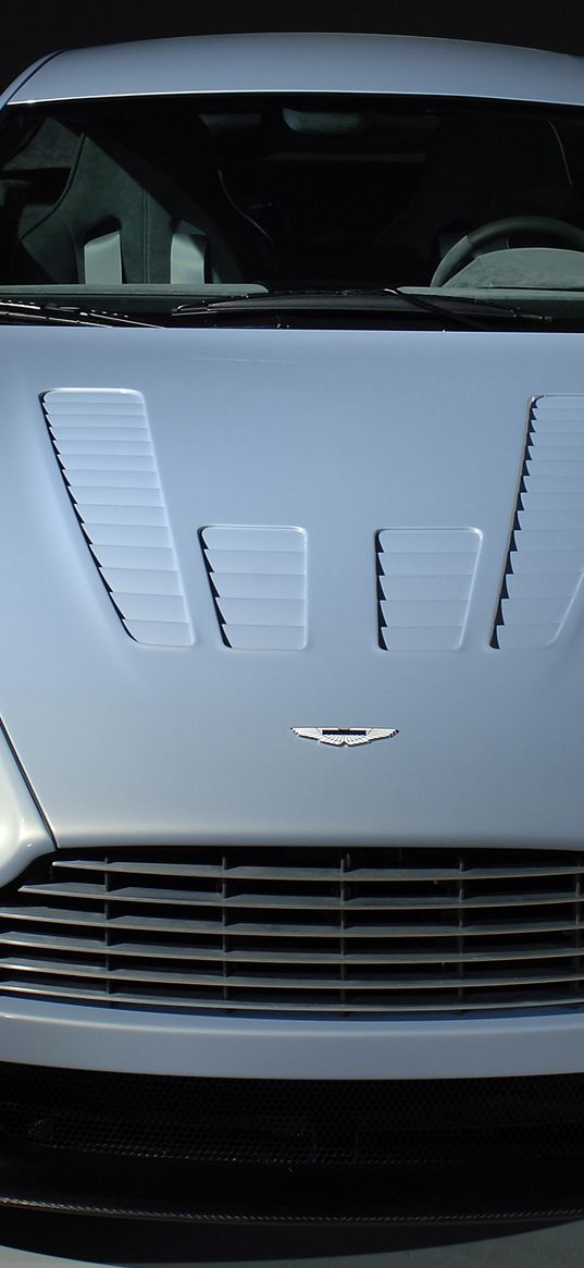 aston martin, v12, zagato, 2007, front view, blue metallic, style, cars