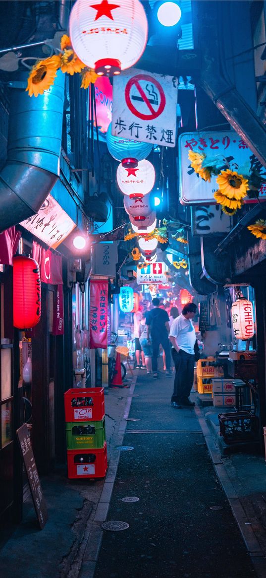 japan, tokyo, street, night