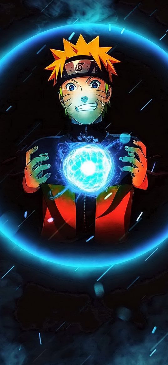 naruto uzumaki, anime, naruto, blue ball, circle