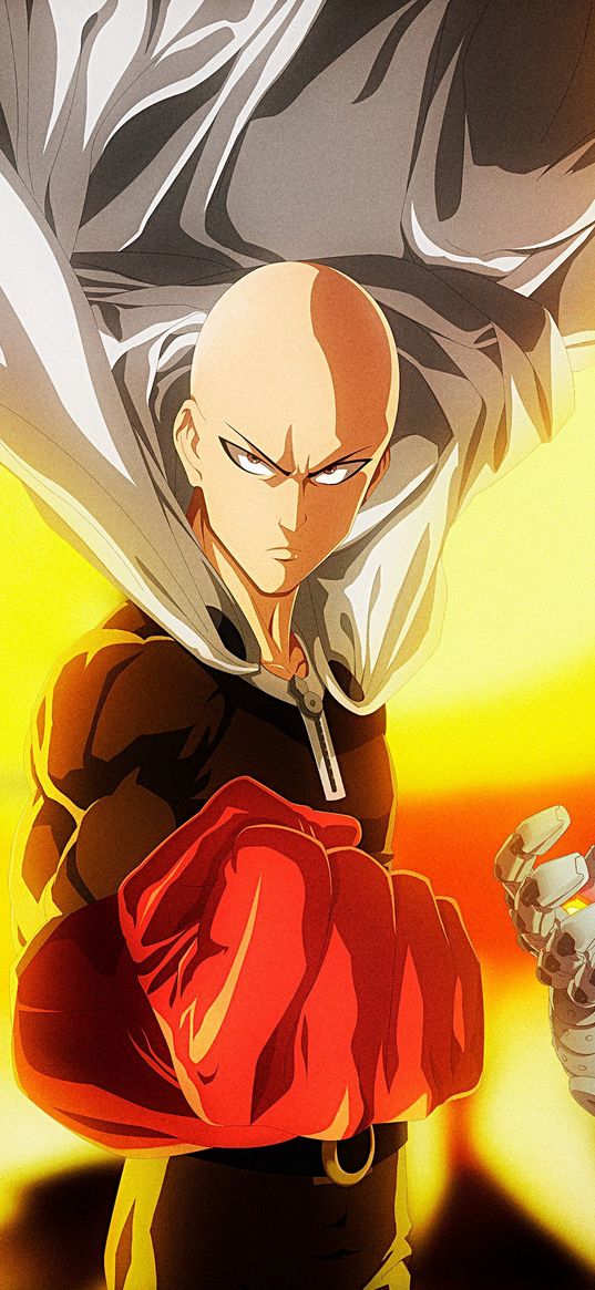 anime, one-punch man saitama, character, anger