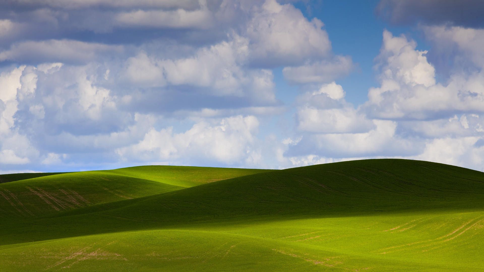 clouds, hills, sky, shadow, green